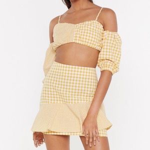 NASTY GAL - YELLOW GINGHAM SKIRT